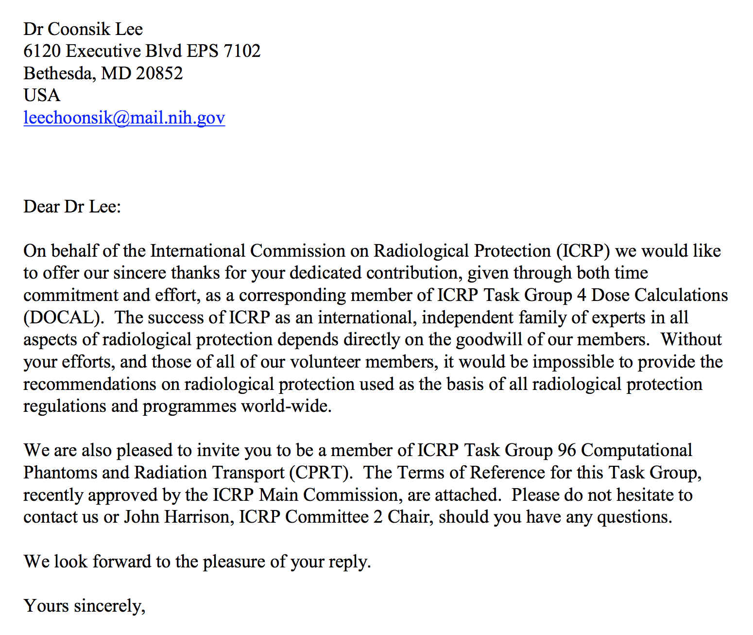 Read more about the article ICRP Full Member
